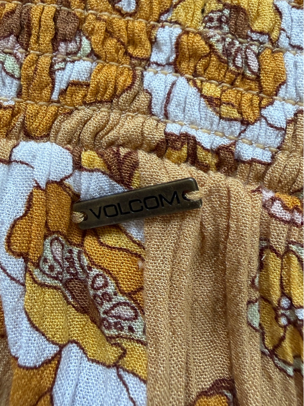 Volcom Mustard Yellow Floral Pants - Picture 4 of 4